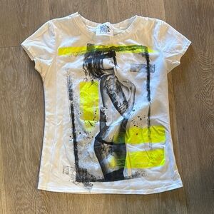 Ed Hardy Graphic Tee - White and Yellow